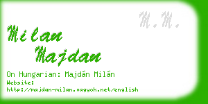 milan majdan business card